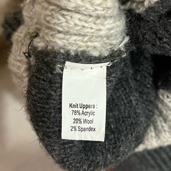 Acorn Slouch Boot Slipper in Charcoal Ragg Wool and Suede, size 9-10 - Picture 8 of 8